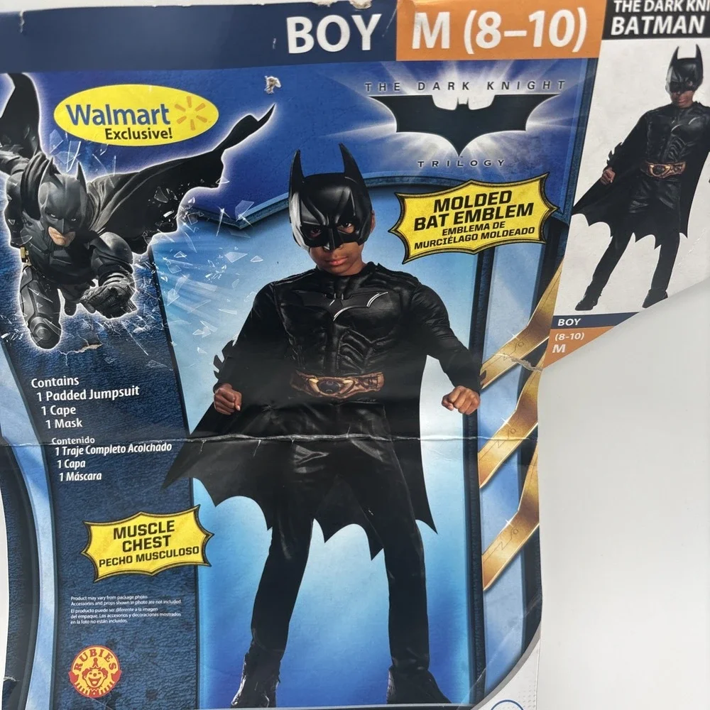 Boys Batman The Dark Knight Muscle Chest Halloween Costume Medium‎ 8 To 10